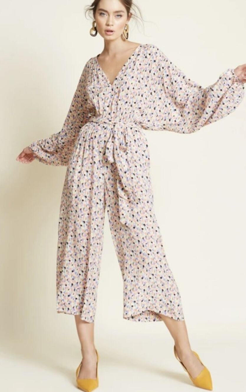 Caballero Long Sleeve Regan Jumpsuit in Spring Paint Blots Sz. XS